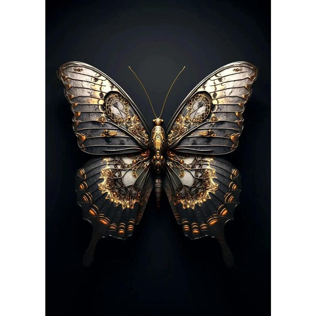 Black And Gold Animals Poster Animal Eagle Lion Carp Wolf Photo Canvas Print Poster Wall Art Decoration Painting Home Decoration