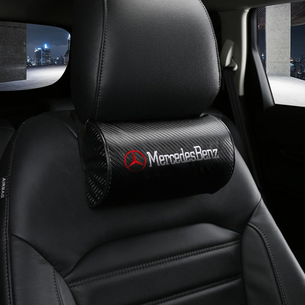 1/2PCS Car Neck Pillows Pu Leather Headrest Head Rest Support Cushions For Mercedes Benz AMG W124 W176 W212 X253 C260 W203 W168