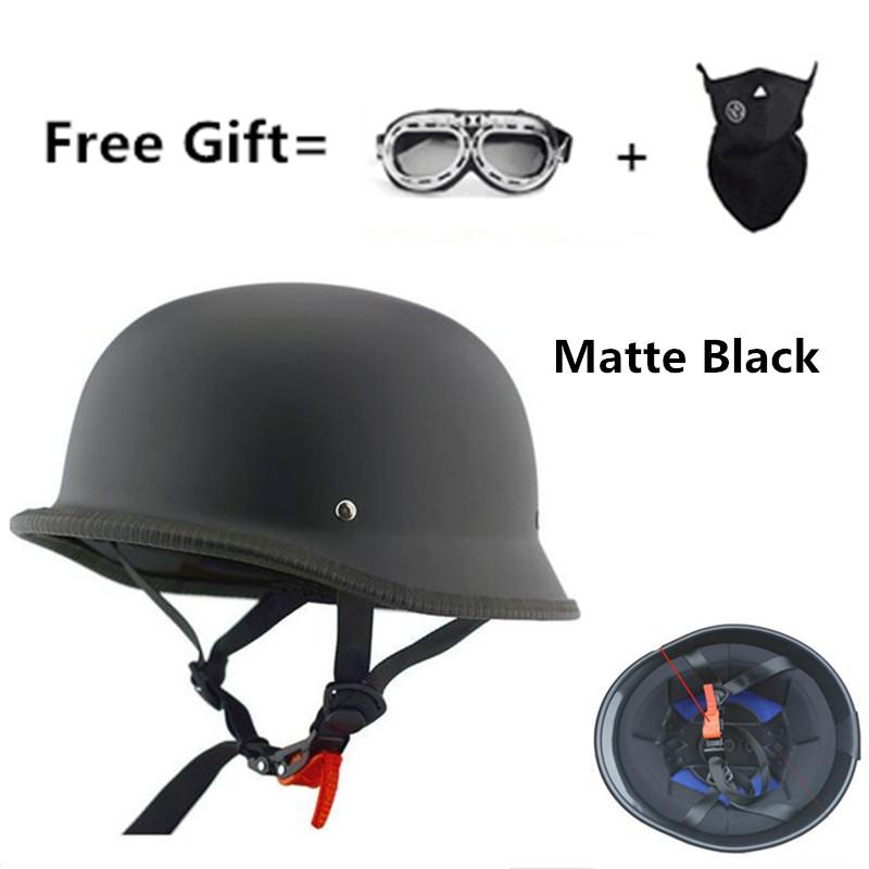 Vintage German Style Motorcycle Helmet Unique 4 Types Leather Half Face Vintage Design M L XL Sizes Certified for Safety