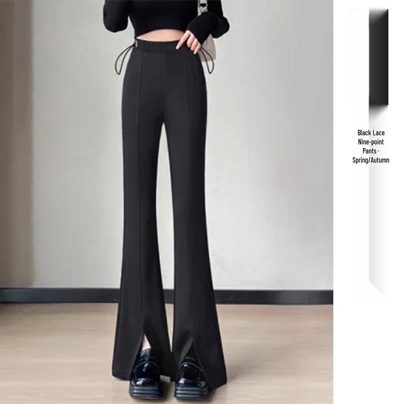 Spring 2026 Korean-Style Fashion: Flare Maternity Trousers with Drawstring Split 3XL