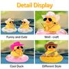Car Duck Ornament Dashboard Decorations For Car Rubber Accessories With Sunglasses Hat Necklace Swim Ring And Mini Musical Instr