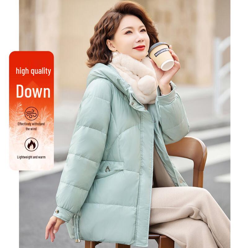 Paster Women s Mid-Length Hooded Down Jacket L