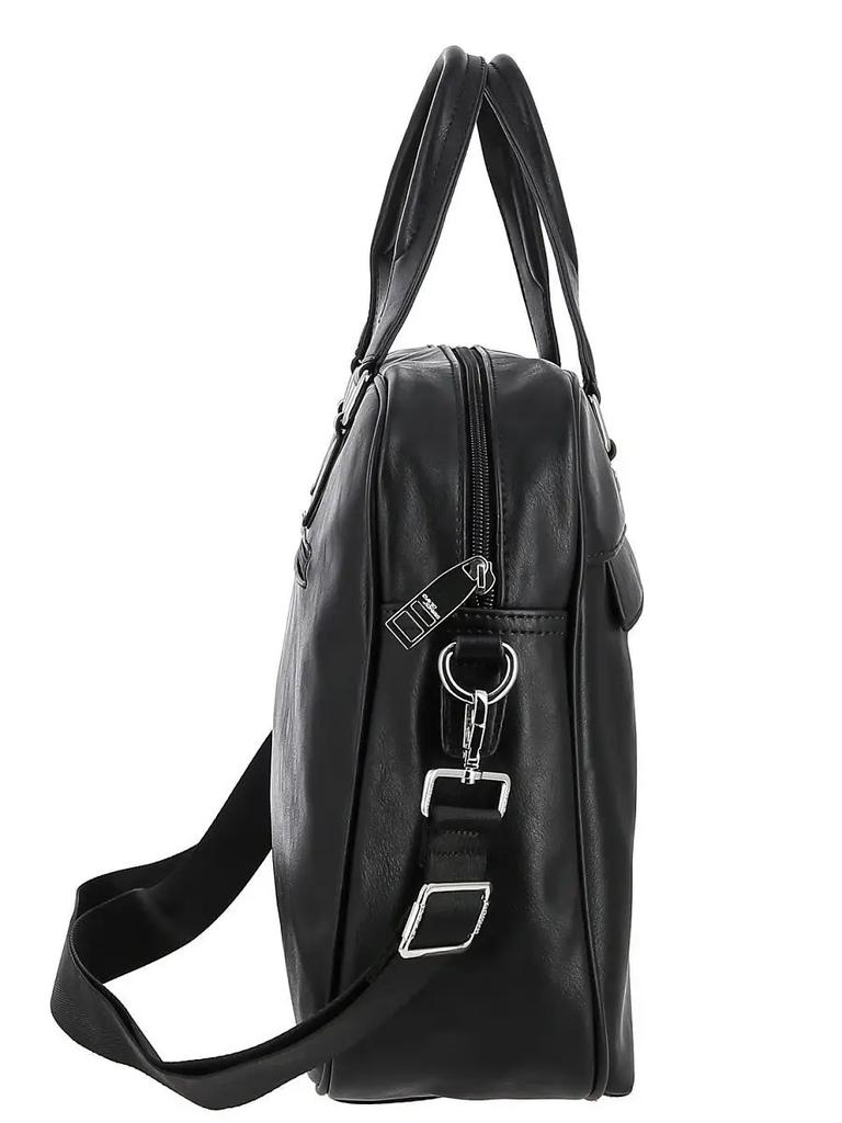 Men's briefcase bag, spacious for work, for a 15-inch laptop, black