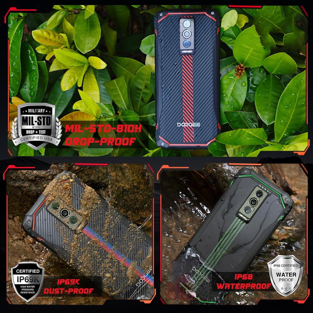 DOOGEE Blade10 Energy Rugged Smartphone Android 15, 24GB+128GB/2TB, 90Hz 6.56" HD+ Display, 6150mAh, 16MP+8MP,  3 Card Slot/NFC/IP68/IP69K/OTG/FACE ID