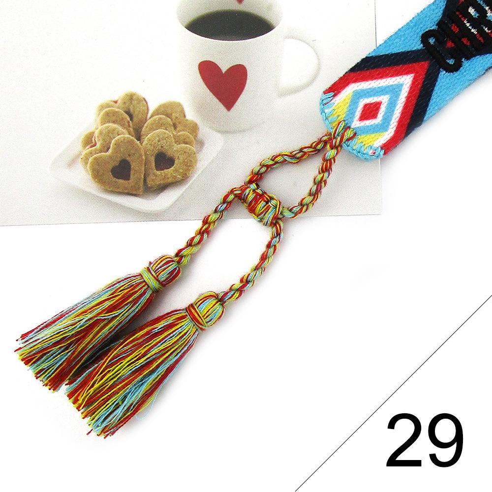 Custom Bohemian Embroidered Bracelet with Tassel and Woven Rope - Handmade Jewelry for Couples and Women