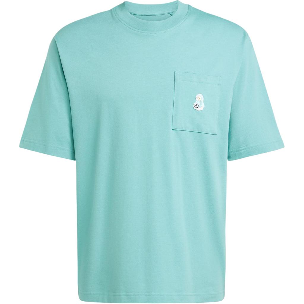 Adidas SS25 Dog Soccer Patch Pocket T-Shirt Men Tops Powder-Green JL9235