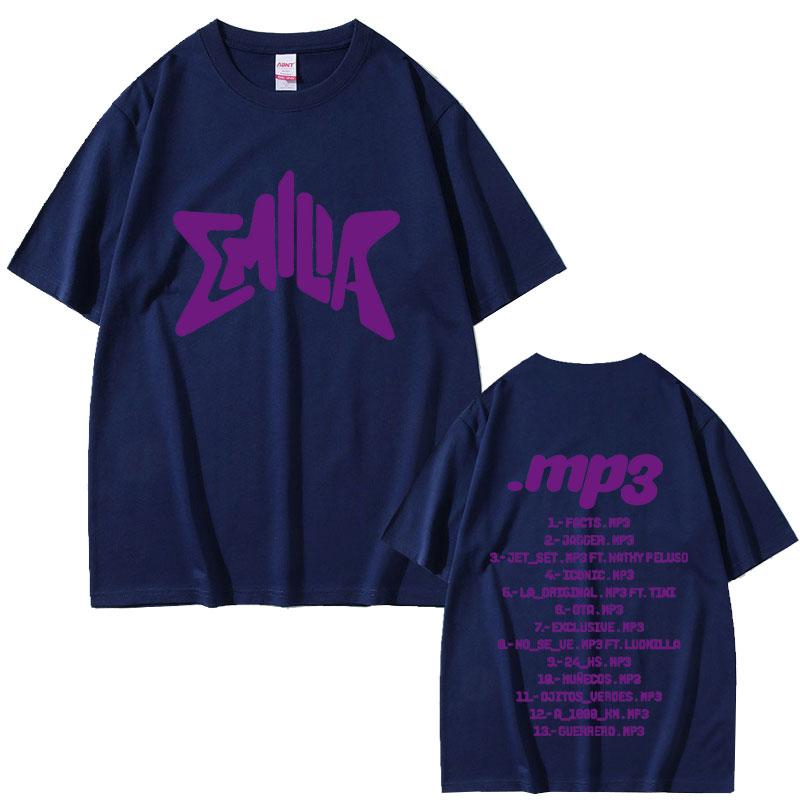 Singer Emilia Mernes MP3 Music Album Graphic Tshirt Men Hip Hop Oversized Short Sleeve Unisex Fashion Casual Cotton Tees