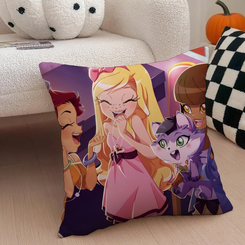 Magical Musical French Anime LLoliRock Cushion Cover Throw Pillow Cover Hidden Button Durable Polyester Chair Cushion