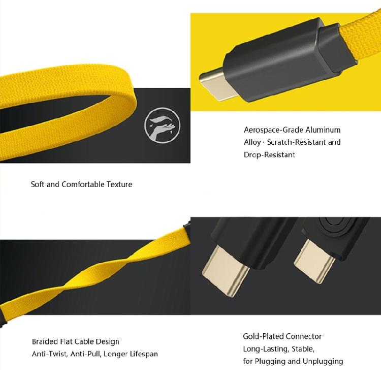 Magnetisches Design Typ C Schnellladekabel 60W Hohe Leistung Ausgangsverbindungskabel Draht für Mehrfachgeräte-Ladung