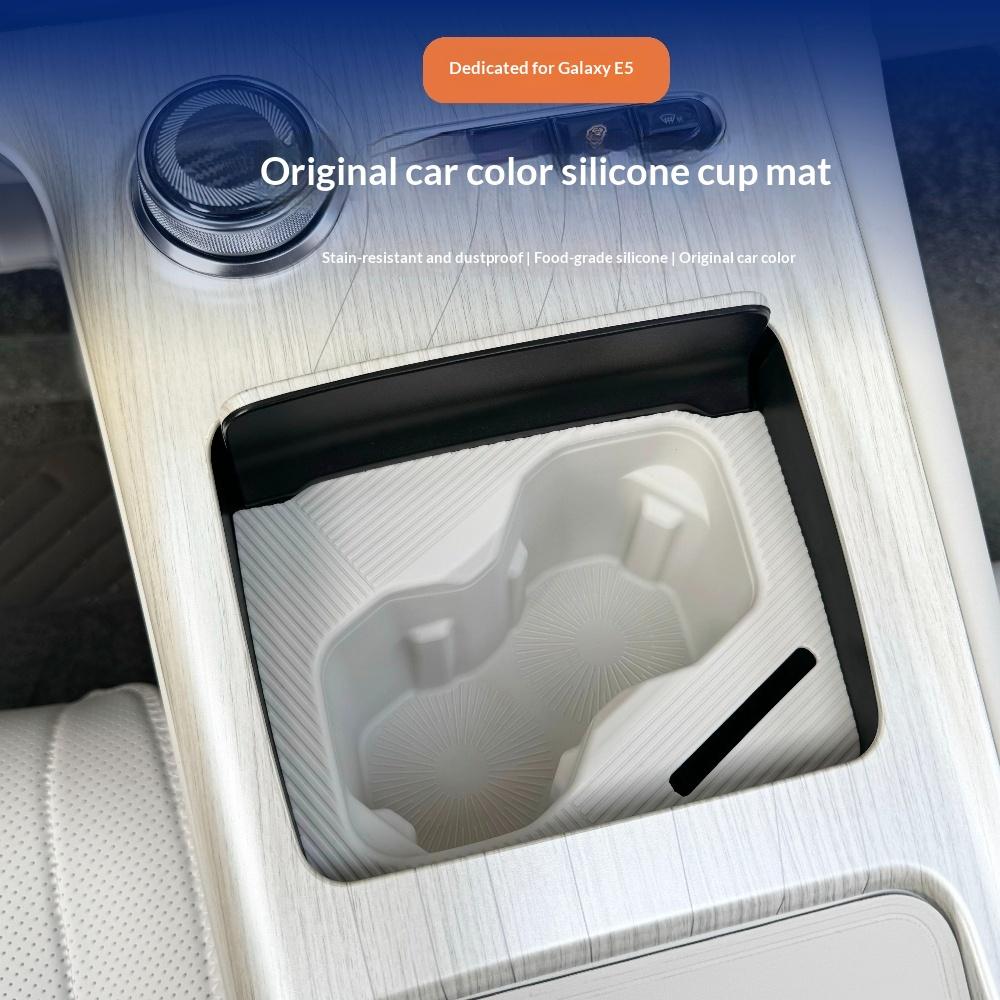For Geely Galaxy E5 /EX5 Car Center Console Cup Holder Silicone Pad Non Slip Waterproof Dirt Resistant Interior Decorative Mat