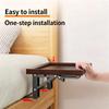 Small Room Bed Shelf Tray with Slip Under Mattress Fit, Raised Lip Wood Top, and Fold-Up Form for Sofa Side Use