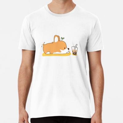 Corgi and Bubble Tea  Premium T-Shirt S To 5XL Made In the AU/USA T-Shirt