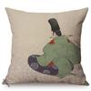 Vintage Tradition Ink Painting Design Concise Sofa Pillow Case Japans Abstract Art Room Harmony Decorative Cushion Cover