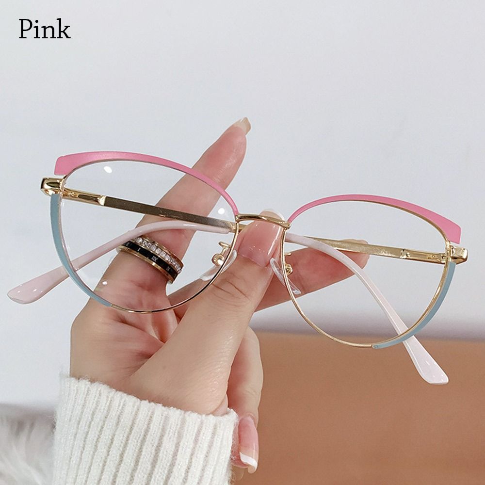 Fashion Cat Eye Anti-Blue Light Blocking Glasses Women Men Luxury Two-Color Optical Spectacles Computer Goggles Reading Eyeglass