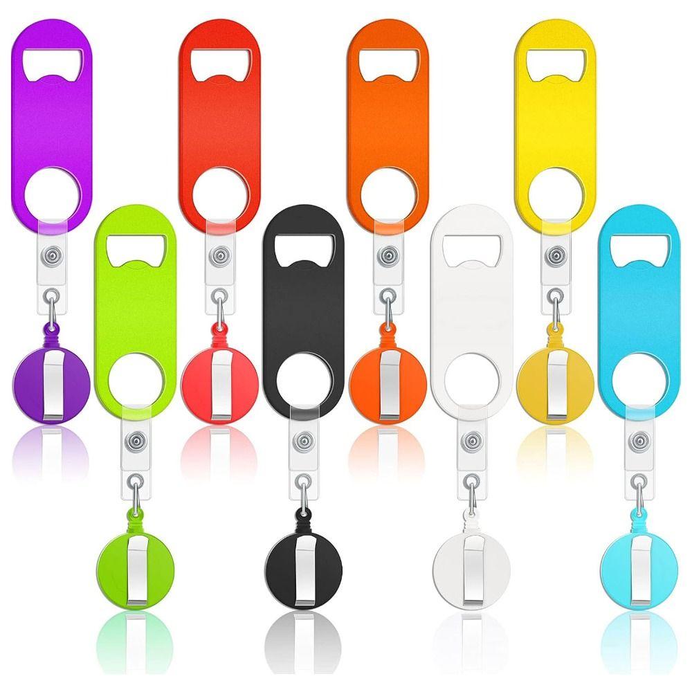 Stainless Steel Beer Opener Retractable Badge Clips Holder NEW Bartender Opener  Gift