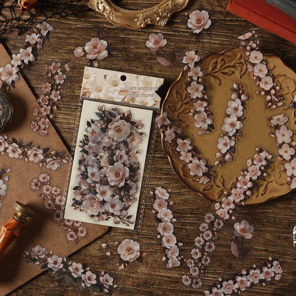 Dark Phantom Floral Art Journal Sticker Pack: Dark Theme, 6 Designs