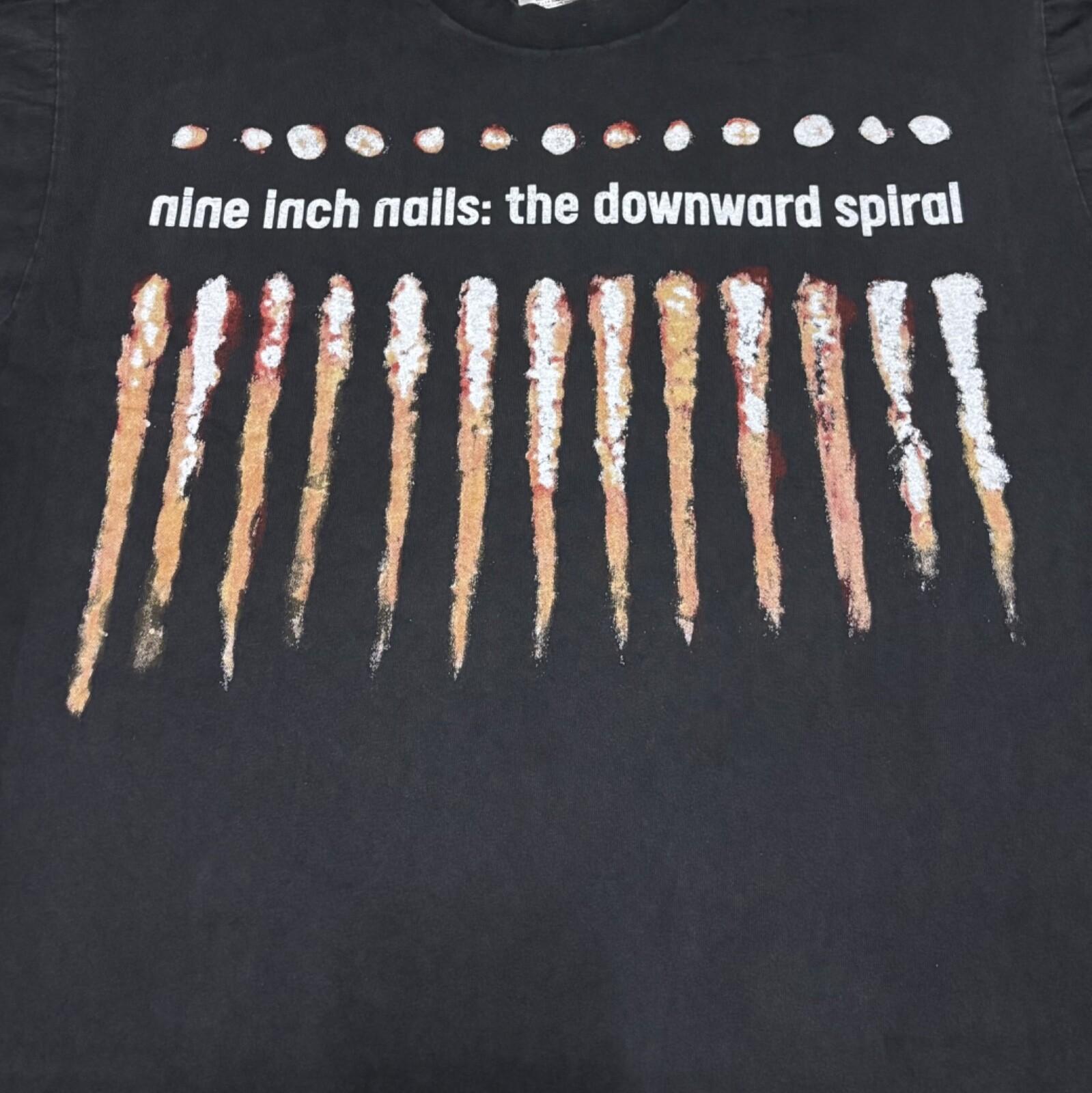 Винтажная футболка NIN Nine Inch Nails The Downward Spiral с одинарной строчкой РЕПРИНТ 3XL