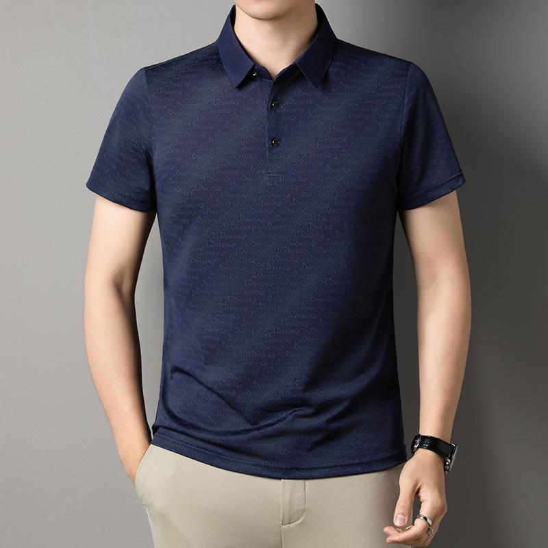 Men's Short Sleevet Summer Ice Lapel Collarpolo Casual Top