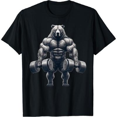 Bear Powerlifting Weightlifting Gym Workout T-Shirt