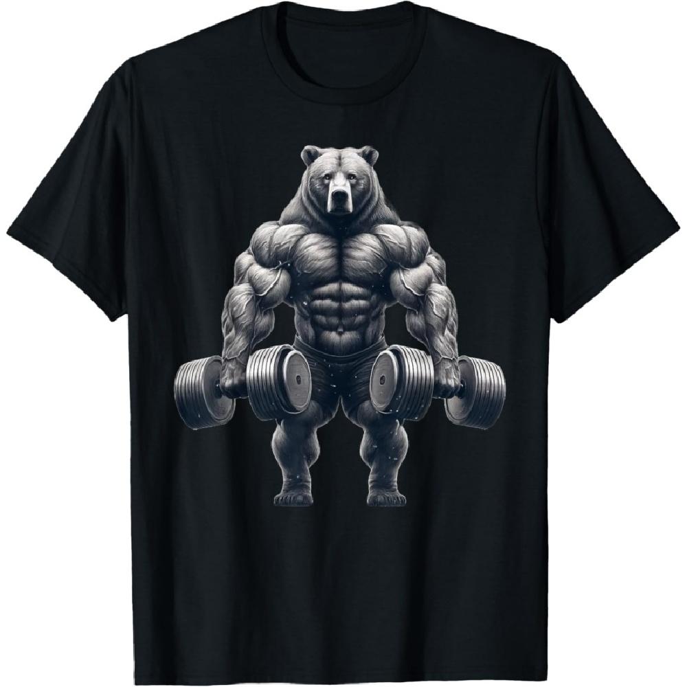 

Bear Powerlifting Weightlifting Gym Workout T-Shirt S