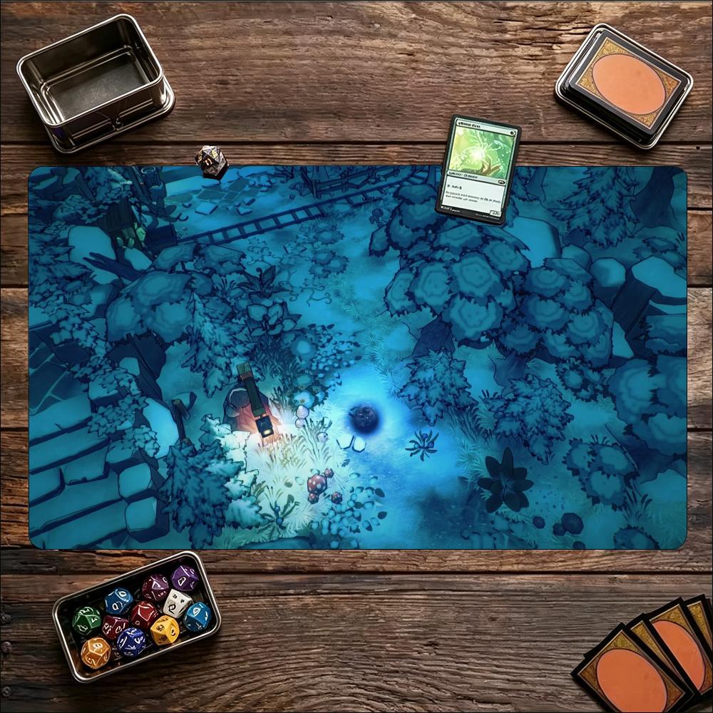 Spiel-Spielmatte Leuchtende Dunkle Höhle Dungeon Kunstdruck Genähte Kante Anti-Rutsch-Gummi-Matte für Brett-Kartenspiel Schreibtisch Gaming Home Office