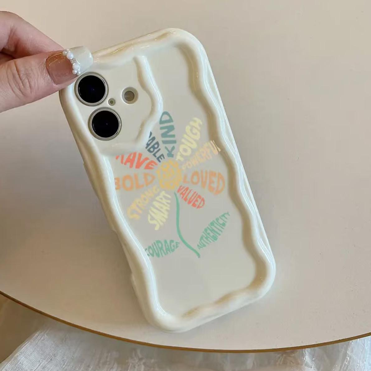 

Creative English Floral Graffiti Phone Case for iPhone 17 Pro Max/16/15/14/13 iPhone X