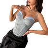 Women's Patchwork Clashing Spice Girls Fishbone Chest Cotton Pure Desire Tank Top