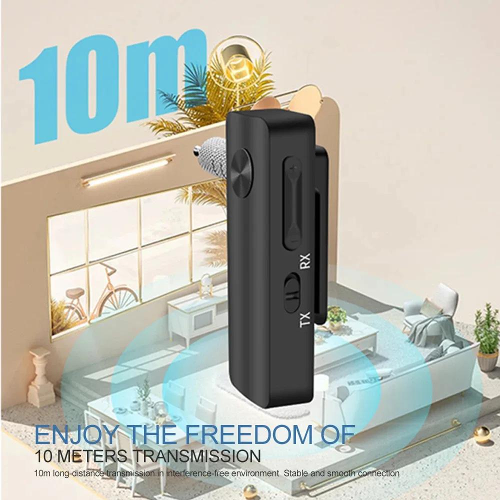 Bluetooth 5.4 Audio Transmitter Receiver 3.5MM AUX Stereo Music Wireless Adapter With Mic For Airplane Car TV PC Speaker