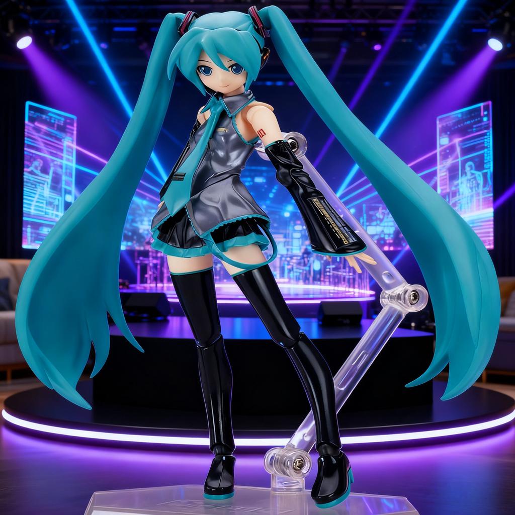 פיגמה חדשה קלאסית של Hatsune Miku figma014 עם מפרקים נעים, פנים מחליפות קול ראשוני, קופסה, דמות המופעלת ביד, אביזרים לניקוי