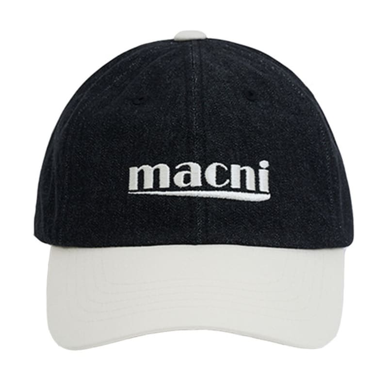 macni SIGNATURE LOGO MIX DENIM BALL CAP_BLACK DENIM MIX