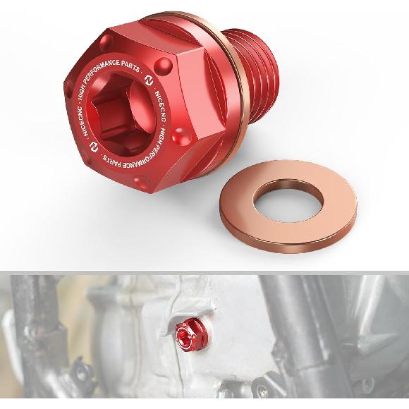 

NICECNC Oil Drain Plug Compatible with Honda TRX250X 2016-2023,TRX250X 2x4 2009 2011-2014,TRX450R 2010-2014,TRX450R Kick Start 2006-2009 2012 червоний