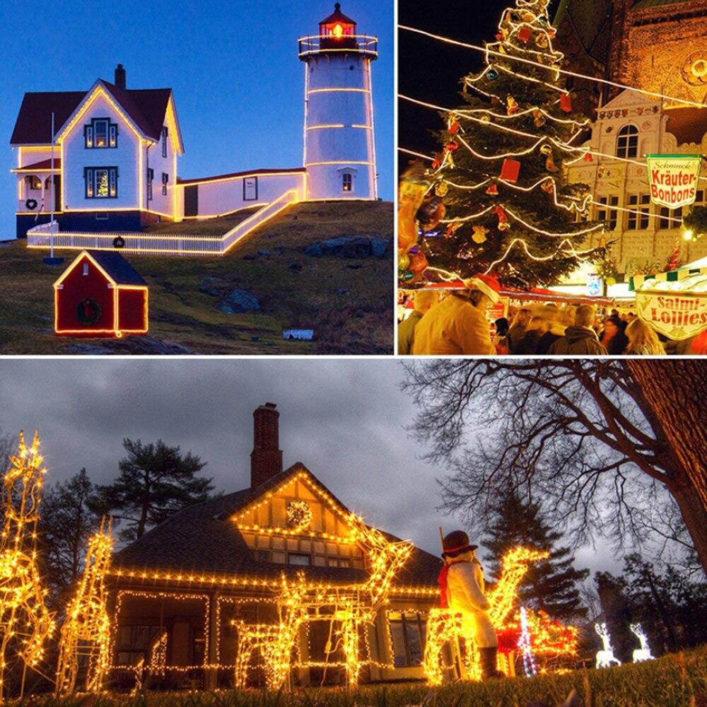 Lampă solară pentru grădină de 20 m în aer liber, pentru 8 moduri, lampă solară cu LED-uri, impermeabilă, decorare pentru grădină, petrecere de nuntă, brad de Crăciun acasă