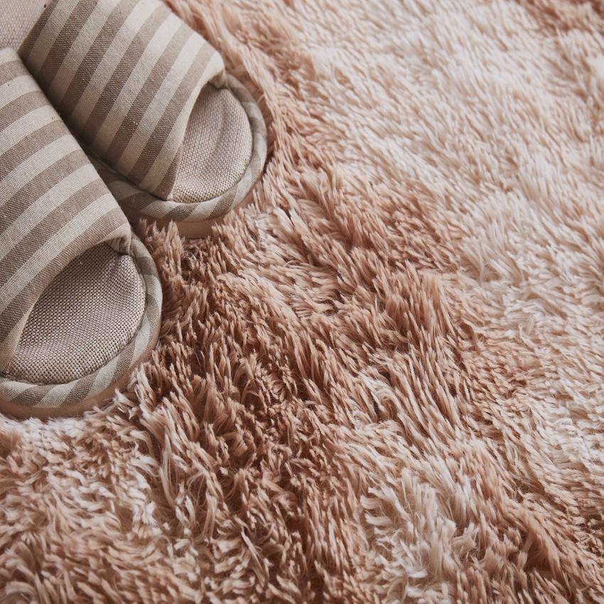 Huňatý koberec do obývacího pokoje Pohovka Barvené plyšové Koberce do ložnice Měkké pohodlí Dekor u postele Neklouzavá dětská podlaha v ložnici