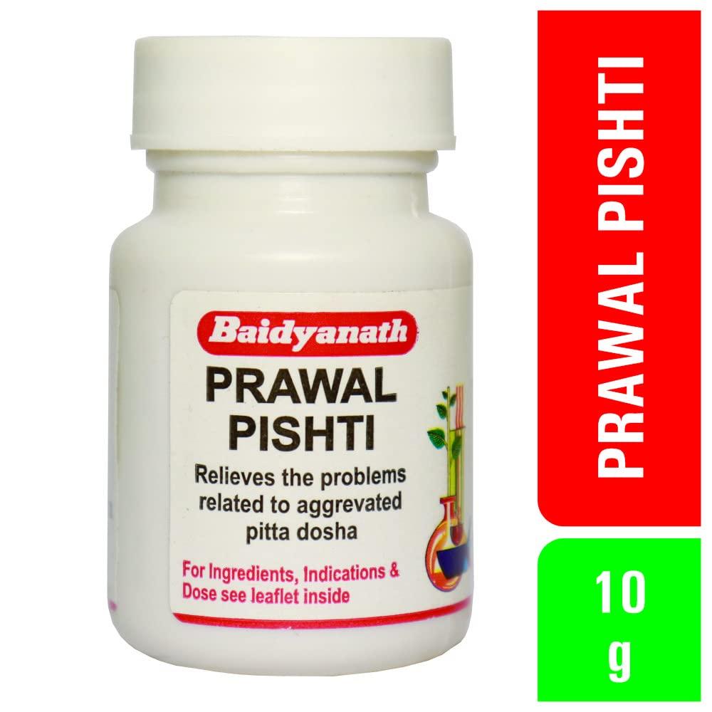 Baidyanath Prawal Pishti Ayurvedic Digestive Support Supplement 10 gm X Pack of 4 for Well-Being