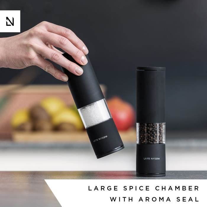 Moulin à sel et à poivre - lars nysøm - lagom - céramique - réglable - 2 pièces