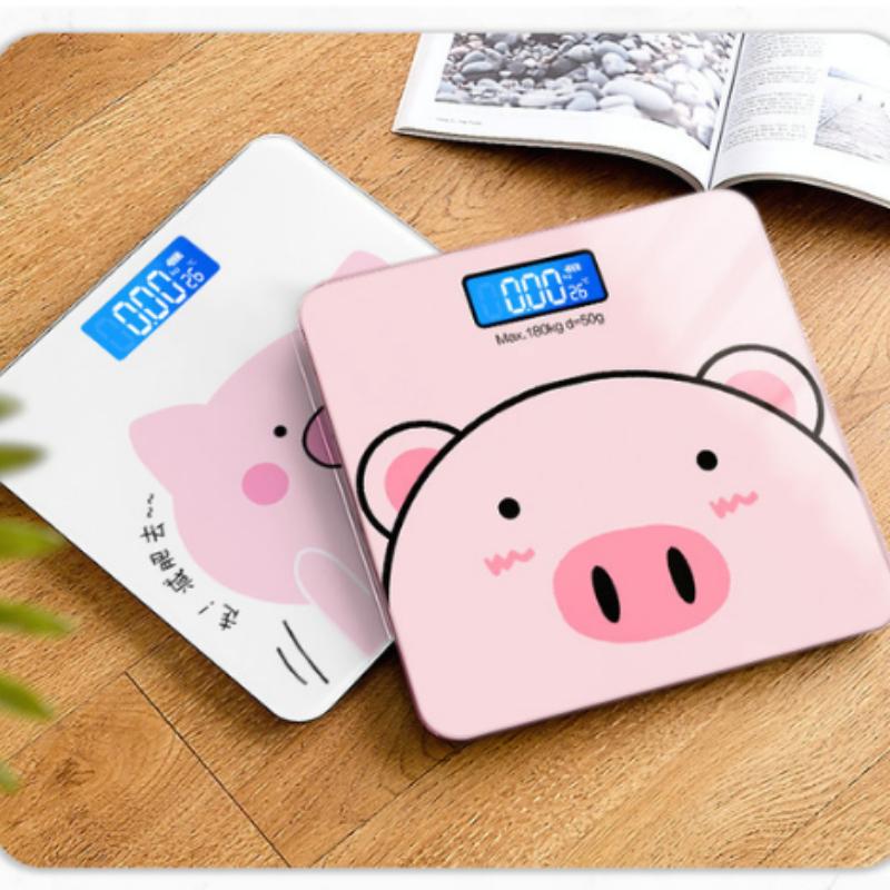 Cartoon Cute Pig Digital Weight Scale High Precision Reading For Home Bathroom Weight Tracking Automatic Weighing Scale