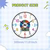 Kids Wall Clock 12" Colorful Teaching Time Easily Silent for Classroom Playroom