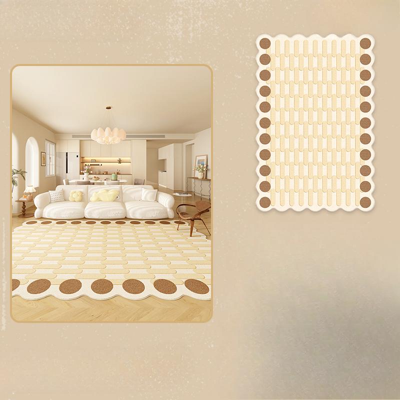 Irregular Shapes Carpets for Living Room Thick Anti-slip Lounge Mat Fluffy Soft Study Rug Cream Style Bedroom Decor Plush Carpet