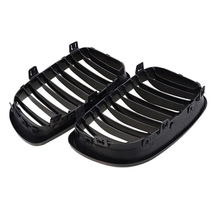 For BMW  E81 E82 E87 E88 1 series Car Front Bumper Kidney Grille Racing Grills Grilles Gloss Black Dual Slats Grill 2007-2011