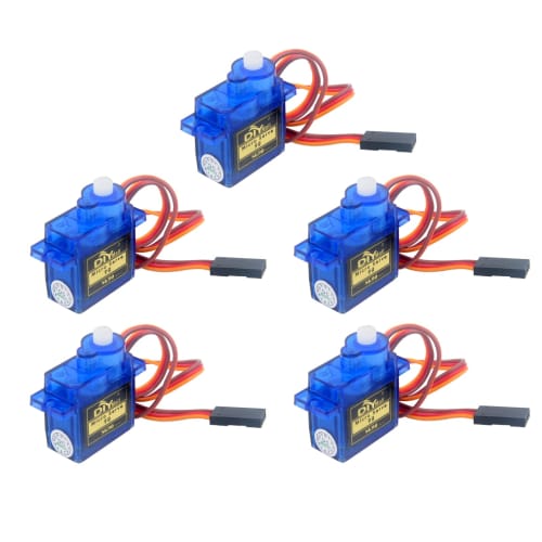 RCmall 5pcs SG90 9g Servo, Mini Gear Micro Servo Motor Kit for RC Plane Helicopter/RC Robot Arm
