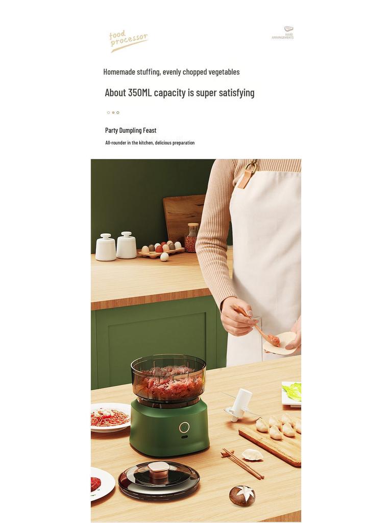 Wireless Multifunctional Kitchen Machine: Electric Meat Grinder, Garlic Pounder, and Baby Food Maker