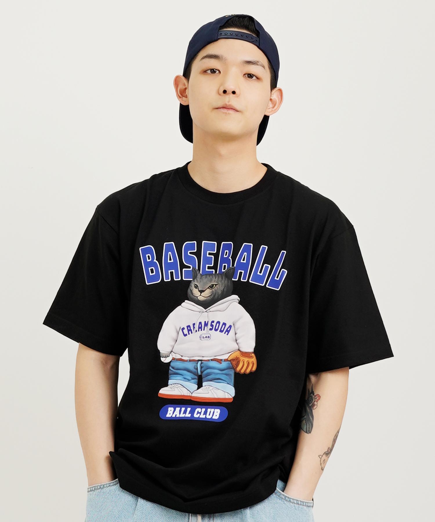 Cream Soda Lab Baseball Club Short Sleeve T-Shirt Black L