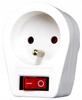 Socket with Switch and Grounding, White, 230V, 6 X 6 X 5cm