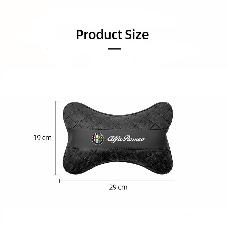 Car Leather Seat Headrest Neck Pillow Support Soft Cushion For Alfa Romeo 156 159 Giulia MiTo 147 Stelvio 4C 8C Giulietta Disco