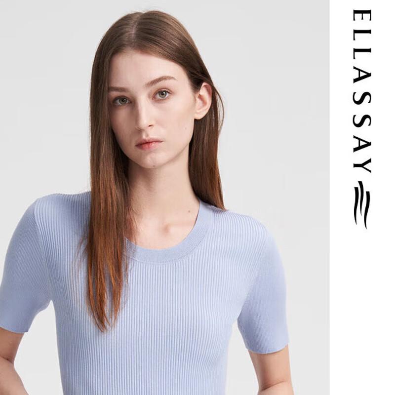 

ELLASSAY Women s Slim Fit Short Sleeve Knit Top M
