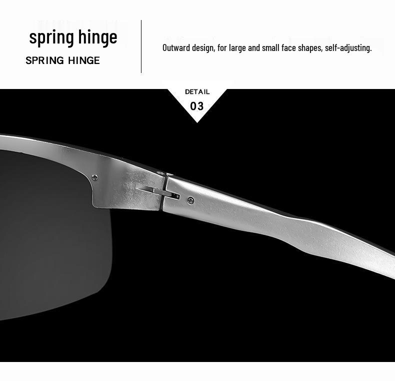 Aluminum-Magnesium Polarized Anti-Glare Sunglasses for Day/Night Cycling & Driving