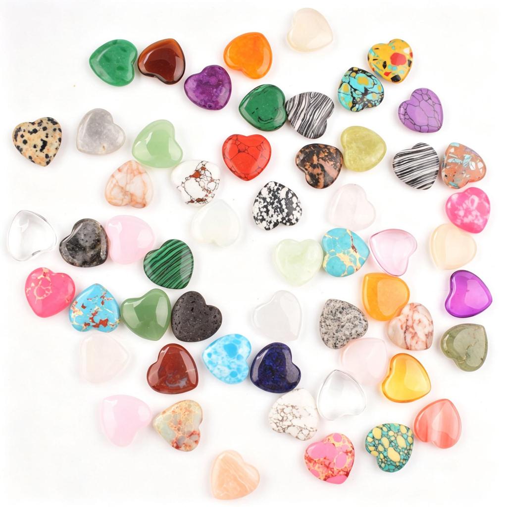 2cm Natural Rose Quartz Heart Crystal Gemstone
