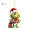 Christmas Green Elf Hanging Decoration Santa Claus Green-haired Elf Acrylic Home Office Xmas Tree Wall Window Hanging Ornament Pendant
