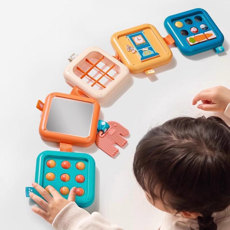 Montessori Toys Busy Board Baby Activity Cube Sensory Toys Folding Puzzle Fine Motor Skill Early Educational Toys For Kid Age 1+ разноцветный