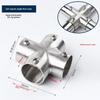 Stainless Steel Round Pipe Connector for Clothes Rack and Shelf Joint Tee